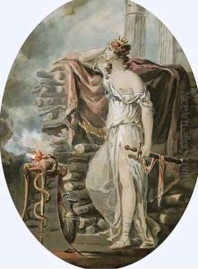 Dido, Queen of Carthage, mourning the departure of Aeneas