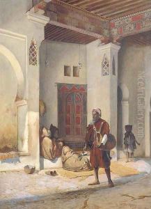 A blind beggar in a street in Tangiers