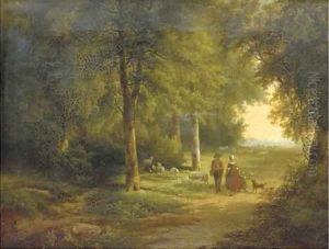 Chatting on a forest path