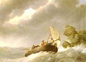 Sailing The Stormy Seas by Johannes Hermann Barend Koekkoek