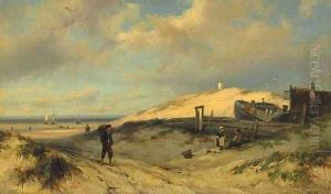 In the dunes near Katwijk by Johannes Hermann Barend Koekkoek