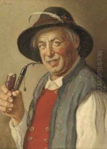 A Tyrolean pipe smoker