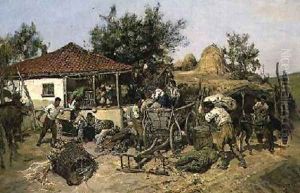 Peasants Loading a Cart