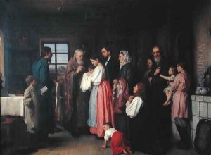 The Christening by Akim Egorovich Karneev