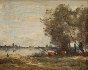 Bord De Riviere by Jean-Baptiste-Camille Corot