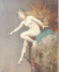 Lorelei a study for the painting The Imprecation of Lorelei by the Monks by Johann Koler