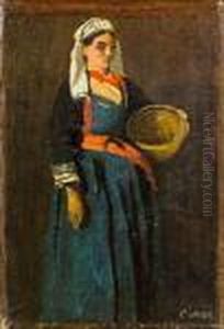 Bretonische Bauerin by Jean-Baptiste-Camille Corot