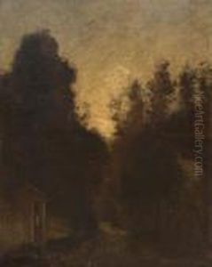 Trees Over Village Path by Jean-Baptiste-Camille Corot