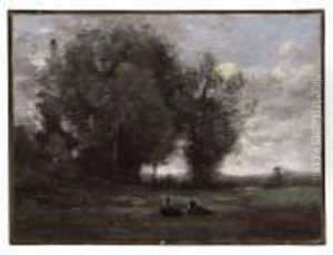 Le Repos Dans La Prairie by Jean-Baptiste-Camille Corot