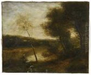 Barbizon-style Landscape by Jean-Baptiste-Camille Corot