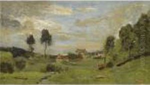 Un Village Du Nord by Jean-Baptiste-Camille Corot