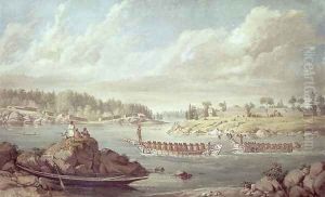 Makah returning in their war canoes