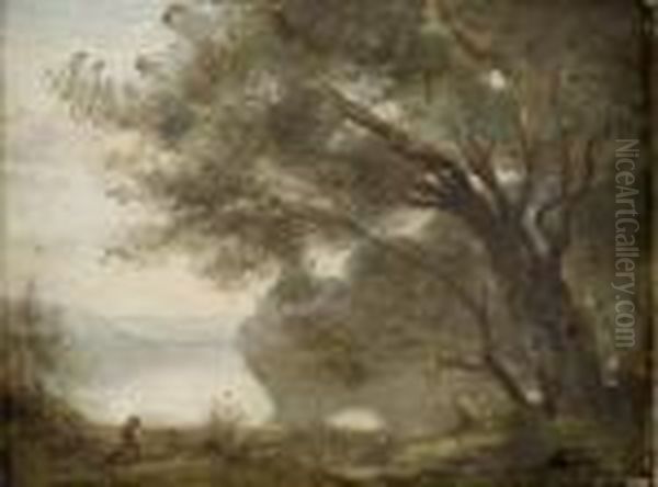 Femme Au Bord D'un Etang - view 1