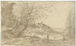 Souvenir Des Environs De Monaco by Jean-Baptiste-Camille Corot