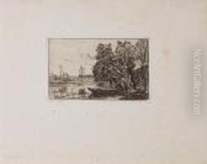 Ville D'avray: Le Bateau Sous Les Saules by Jean-Baptiste-Camille Corot