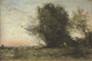 Fraicheurs Du Soir by Jean-Baptiste-Camille Corot