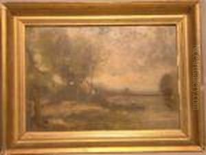 Romantic Landscape by Jean-Baptiste-Camille Corot