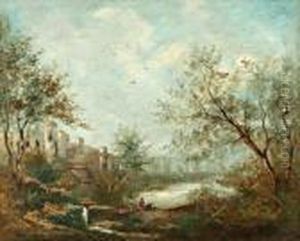 Paysage Aux Ruines by Jean-Baptiste-Camille Corot