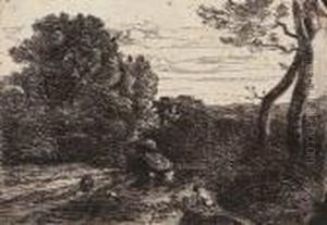 Le Bain Du Berger (souvenir Du Paysage Italien) by Jean-Baptiste-Camille Corot