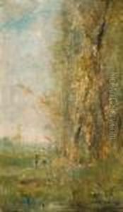 Figuren Bij De Bosrand by Jean-Baptiste-Camille Corot