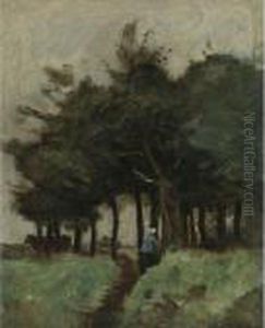 Boulogne-sur-mer, Sentier Creux Domine Par Les Arbes by Jean-Baptiste-Camille Corot