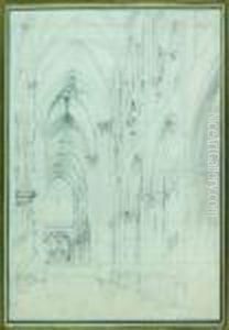 Interieur De Cathedrale by Jean-Baptiste-Camille Corot