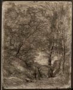 Les Jardins D'horace by Jean-Baptiste-Camille Corot