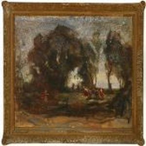 Forest With Dancing Persons by Jean-Baptiste-Camille Corot