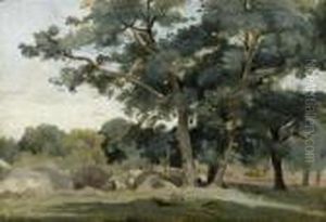 Fontainbleau - Aux Gorges D'apremont by Jean-Baptiste-Camille Corot