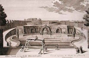 Large fountain in the garden of the Prince of Schwarzenberg Vienna by Salomon Kleiner