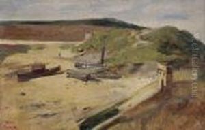 Barque Sur La Plage by Jean-Baptiste-Camille Corot