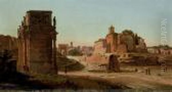 Vue Du Forum Romain, Avec L'arc
De Constantin Vu De Cote Et L'arc De Vespasien Et De Titus Au Fond - view 1