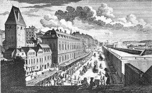 View of a street in Vienna by Salomon Kleiner