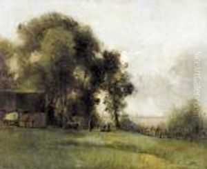Sommerliche Landschaft. by Jean-Baptiste-Camille Corot