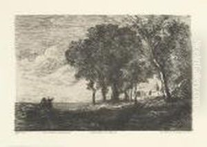 Paysage D'italie. by Jean-Baptiste-Camille Corot