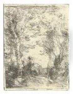 Le Petit Cavalier Sous Bois. by Jean-Baptiste-Camille Corot