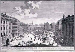 View of a square in Vienna by Salomon Kleiner