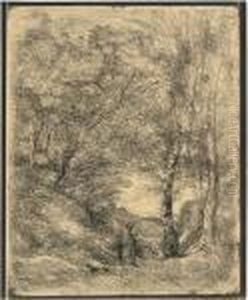 Les Jardins D'horace by Jean-Baptiste-Camille Corot