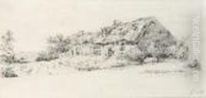 Landschaft Mit Bauernhaus by Jean-Baptiste-Camille Corot