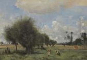 Plaine Aux Environs D'etampes by Jean-Baptiste-Camille Corot