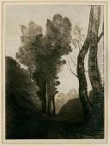 Environs De Rome (delteil, Melot 6) by Jean-Baptiste-Camille Corot