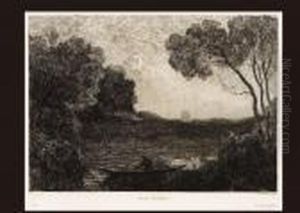 Evening Sunlight by Jean-Baptiste-Camille Corot