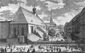 View of St Jacobs Church Vienna by Salomon Kleiner