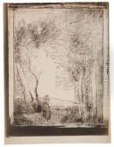 Jeune Mere A L'entree D'un Bois by Jean-Baptiste-Camille Corot