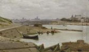Paris Vue Des Environs, Probablement Du Quai D'ivry by Jean-Baptiste-Camille Corot
