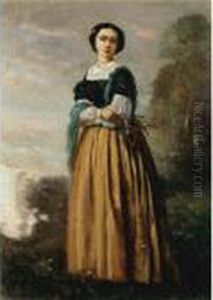 Femme A Pied by Jean-Baptiste-Camille Corot