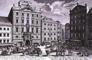View of Stock im Eisen Platz Vienna by Salomon Kleiner