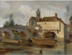 Moret Sur Loing, Le Pont Et L'eglise Moret Sur Loing, Le Pont Et L'eglise