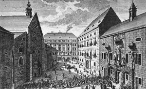 View of St Agnes church Vienna