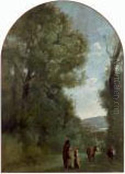 Allee Dans Le Bois De Ville-d'avray, En Vue De L'etang, Bucheronne Et Vachere - view 1